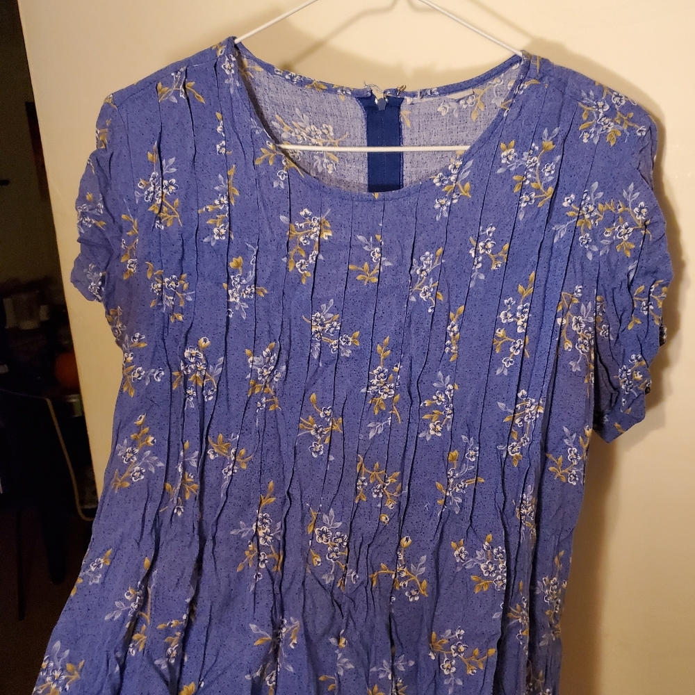 Vintage '80s Blue Midi Dress - Picture 2 of 2